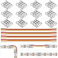 BTF-LIGHTING SMD 3pin 10mm Connector kit 12pcs Transparent Connector 4pcs 15cm lang 22AWG Verlängerungskabel Draht zu Board/B