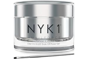 Clair Gel Construction Ongle UV Polygel (15ml) NAILFORCE Gel De Construction Ongle UV Réparer Les Ongles Cassés Fendus - Gel Ongle UV Construction Sculpture Tips À Ongles Gel UV Ongle Construction