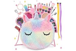 Anpro Maquillage Enfant Jouet Filles, Lavable Coffret, Malette Maquillage Enfant Non Toxique, Cadeau de Noël Anniversaire pour Fille 3 Ans et Plus