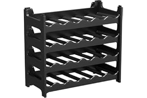 ‎ARTECSIS ARTECSIS Weinregal stapelbar Kunststoff für 24 Flaschen, stabiles Flaschenregal in Gastronomie-Qualität, modular erweiterbar, Schwarz
