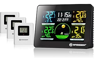 Bresser TERMÓMETRO/HIGRÓMETRO QUADRO NLX 3 SENSORE, Negro