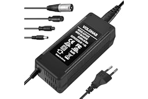 VOLOHAS 58,8V 2A Cargador para Kugoo G3/G-Booster Patinete Eléctrico, E-Bike, Hoverboard Cable de Carga con Enchufes de Interfaz 4 en 1, 117W Cargador de Batería de Litio de 14S 50V 51,8V 52V