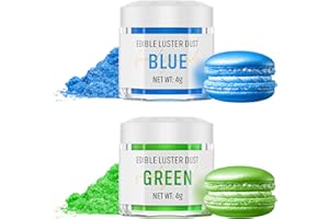 WWTOP Purpurina Comestible - 2 Colores Verde y Azul Purpurina Comestible Alimentaria Bebidas, Polvo Purpurina Comestible Insípido, Purpurina para Licores Cócteles Pasteles Chocolates Decoración - 4g