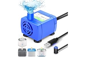 Bomba De Fuente De Agua para Mascotas, Bomba De Repuesto UNISOPH para Fuente De Gato De Flores Bomba De Agua Sumergible Motor De Bajo Consumo Ultra Silencioso