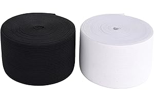SOFTY Cinta elástica de 5 metros, 40 mm de ancho, color negro o blanco (blanco)