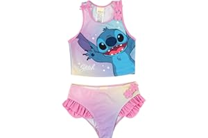 United Labels Disney Lilo & Stitch Tankini für Mädchen mit Rüschen, Lila Rosa, Zweiteiliger Badeanzug, Bademode Kinder