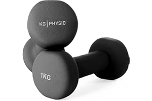 ‎KG PHYSIO KG PHYSIO Neopren Hanteln Set - Inkl. Fitnessposter mit 32 Übungen, schweißabweisendes Kurzhanteln 2er Set aus Gusseisen, rutschfeste & griffige Fitness Gewichte für Frauen und Männer
