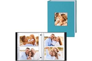 Lanpn Album Fotografico 10x15 200 con Tasche 2 Confezioni, Biancheria Porta Foto Album Portafoto Orizzontali 10x15cm Tascabile Tasca Teal