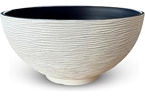 matches21 HOME & HOBBY Grand bac à plantes pour l'extérieur, 45 x 23 cm, aspect pierre, crème, résistant aux intempéries