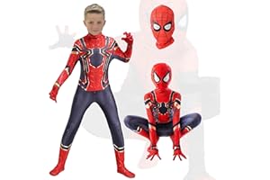 CMXOAJ Spiderman Costume for Kids, Boys Superhero Fancy Dress Spiderman Suit with Spiderman Mask, 3D Printing Halloween Costumes Spiderman Costume Kids for Halloween Party Carnival Movie Cosplay Props
