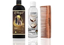 Mariyas Herbal Mariyas Natural Hair Care Kit | Mariyas Hair Oil 200ml ,Coconut Milk Shampoo 200ml & Wooden Comb (Wide Comb)