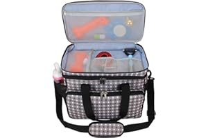 Teamoy Bolsa de Viaje para Perro, Bolsa de Viaje para Perro con 2 tazones Plegables de Silicona, 2 Almacenamiento de Alimentos, 1 Estera de Platos (Pequeño, Puntos Grises)