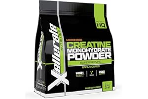 Creatine Monohydrate Powder Micronised - 1KG - 200 Servings - 7 Month Supply - Vegan, Finest Grade, Pure & Unflavoured - Ideal for Pre and Post Workout Routine - Made in The UK - Xellerate Nutrition