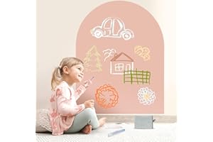LYZZXI Tableau Magnétique Enfant, Adhésif Mural en Forme d'Arche, 80×100 cm Magnetic Wall Board (Rose Taupe)