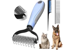 ORYIAH Cepillo para Gatos,Cepillo Perro,Peine para Gatos,Deslanador para Perros,Eliminar El Vello y Desenredar Nudos para Mascotas PequeñAs,Medianas y Grandes Pelo Corto Largo Gato Perro (Azul)