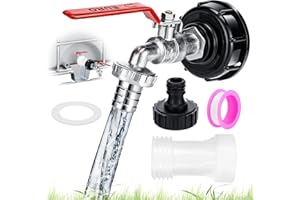 LEDEBOUK Robinet Cuve 1000L, 3/4" Raccord Cuve 1000 Litres, Robinet Cuve IBC en Alliage d'aluminium, S60X6 Adaptateur Cuve Robinet, Robinet de Jardin avec Adaptateur, pour Jardin,Baril de Pluie (B)