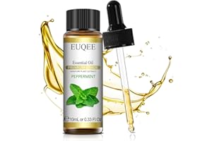 ‎EUQEE EUQEE Pfefferminzöl 10ml, Pfefferminzöl Ätherisches Öl, Reines Naturrein Duftöl Pfefferminzöl Haare, Aromatherapie Ätherische Öle für Diffuser, Entspannen