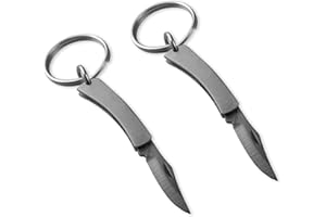 munkees 2 x mini nóż, breloczek do kluczy, mini scyzoryk, stal nierdzewna, srebrny, dwupak, 25259