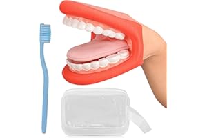 Ultrassist Ultrassist - Marioneta de mano de boca tamaño mediano con lengua para niños, color rojo, marioneta de boca para terapia del habla, incluye cepillo de dientes