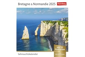Bretagne & Normandie Sehnsuchtskalender 2025 - Wochenkalender mit 53 Postkarten: 53 Postkarten in einem Wochenkalender mit Urlaubsflair. ... zum Aufhängen (Sehnsuchtskalender Harenberg)