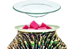 DOREPHINE Replacement Glass Dish For Oil Burner and Wax Melt Burner, Round Glass Tray For Aromatherapy Lamp and Tart Warmer 10cm (1piece, 4")