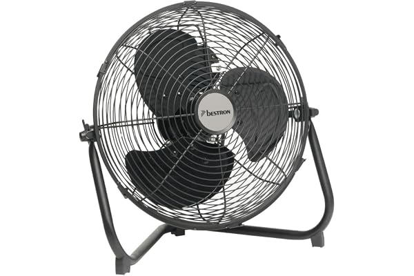 Bestron Ventilateur de Sol au Style Rétro, Souffleur avec 3 Niveaux de Vitesse & Tête de Ventilateur Inclinable Graduellement, Hauteur : 39 Cm, Ø 35 Cm, 55 Watts, Couleur: Noir