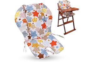 Lomgwumy High Chair Pad, Cushion High Chair/high Chair Cushion Pad, Light and Breathable, Soft and Comfortable, Cute Pattern, Suitable for Most High Chairs, Baby Dining Chairs (Color Star Pattern)