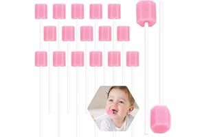LPXVNJ 100 Pcs Mouth Swabs for End of Life Care, Mouth Swabs, Pink Mouth Sponges On Stick for Hydration Tooth Cleaning Tool for Oral Care Teeth Cleaning