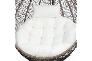 Yadlan Coussin Rond pour Fauteuil Rotin, éPais Coussin pour Fauteuil Suspendu Exterieur Jardin, Lavable Coussin de Chaise Suspendue, AntidéRapant Coussin pour Hamac Chaise Suspendu White