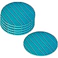Kuber Industries Heat Insulation Coasters|Round Shape & Anti Slip EVA Foam Material| Water Resistant & Smooth Surface,Set of 6 Pcs (Green)-HS_38_KUBMART21361