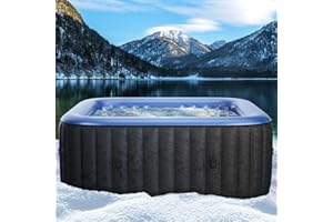 BRAST Whirlpool aufblasbar MSpa | 4-8 Personen | viele Modelle rund und eckig | Ø 125-224cm | In-Outdoor Pool | bis zu 144 Massagedüsen | inkl. Aufblasfunktion Abdeckung Timer Heizung | Tekapo6