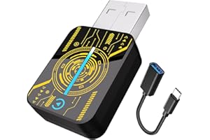 HEYINCAR+ Adaptateur Carplay sans Fil pour iPhone/Andorid, Mise à Niveau 2025, clé USB CarPlay, Facile à Brancher et à Jouer, Compatible avec Les Voitures à partir de 2016 et iPhone iOS 10+ (Orange)