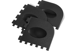 Bremorou Lot de 3 grattoirs en plastique pour grille, poêle, grille, nettoyage de poêles, outils de nettoyage de cuisine, accessoires de cuisine, taille 8,9 x 8,9 x 0,1 cm, polypropylène noir