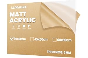Langaelex Foglio Acrilico Ghiacciato Trasparente 3 mm, Lastre Acrilica Opaca 30 x 60 cm per Taglio Laser, Insegna di Benvenuto Matrimonio, Sostituzione Vetri
