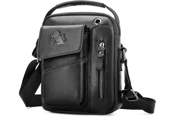 BAIGIO Sacoche Homme Cuir Sacoche Bandouliere Homme Vintage Cartable Sac de Messager Pochette Sac à Bandoulière Sacs Portés Épaule Sacs à Main pour Affaires Travail Voyage Vie Quotidienne