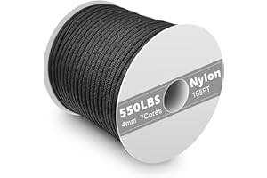 Gemtte Paracord 550 Corde en Nylon 4mm, 50 m de Paracorde avec 7 Brins, Cordon Résistant à la Déchirure pour Bracelet, Laisse, Collier, Max. 250 kg