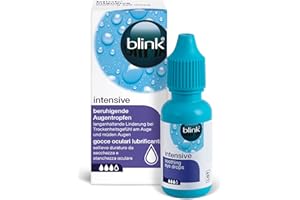 Blink Intensive Augentropfen - Beruhigende Augentopfen für lang anhaltende Linderung bei Trockenheitsgefühl am Auge - mit Hyaluronsäure, auch für Kontaktlinsenträger, 10 ml