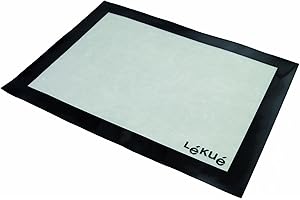 Lékué Tapis de cuisson en silicone 40 x 30 cm Blanc/Noir