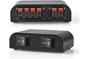TronicXL Interruttore per altoparlante per 2 coppie di altoparlanti stereo, doppio analogico, interruttore audio, commutatore, interruttore di input, morbido audio, altoparlante (2 volte)