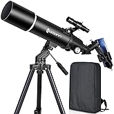 Telescopes for Adults Astronomy, 80mm Aperture 600mm Refractor Telescope for Kids & Beginners, Compact and Portable Travel Te