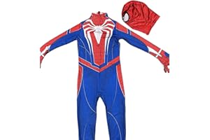 ChouGlow Superhelden Kostüm Superhero Cosplay Bodysuit Spider Kostüm Jungen Homecoming Anzug 3d Print Mit Maske 3D Spider Kostüm Jumpsuit Halloween Karneval Cosplay Party.