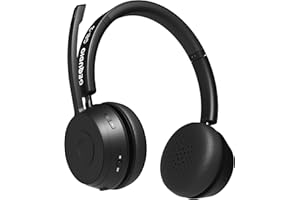 GEQUDIO GB-2 - Auriculares inalámbricos con micrófono Bluetooth, cancelación de ruido pasiva, 2 dispositivos al mismo tiempo (teléfono móvil, PC, ordenador portátil) | Auriculares inalámbricos |