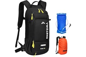 LOCAL LION Mochila Ciclismo 10L con Funda Impermeable y Funda para Casco, Mochila de Hidratacion MTB para Hombres y Mujeres, Mochila Montaña Pequeña Adecuado para Running, Esquí y Bicicleta