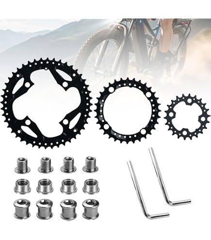 BODYA Runde MTB Fahrrad-Kettenblatt, Dreifach-Kettenblatt-Set 22/32/44t 104/64BCD Sport & Freizeit