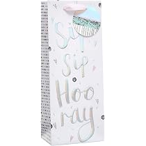 UK Greetings | Bottle Bag For Him/Her/Friend | Gift Bags For Presents | Birthdays/Weddings/Valentine's Day/Mother's Day | Red Design | 32.7 X 13.3 X