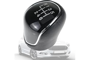 LEVANLIGHT Ford Car Gear Knob 6 Speed, Gear Stick Knob Fit for Ford Focus Fiesta Mk2 Mk3 C-Max S-Max Mendeo IV Mk4 Car Gear Shift Knob, Gear Stick Knobs, Premium PU Leather Ford Fiesta Gear Knob - Bla