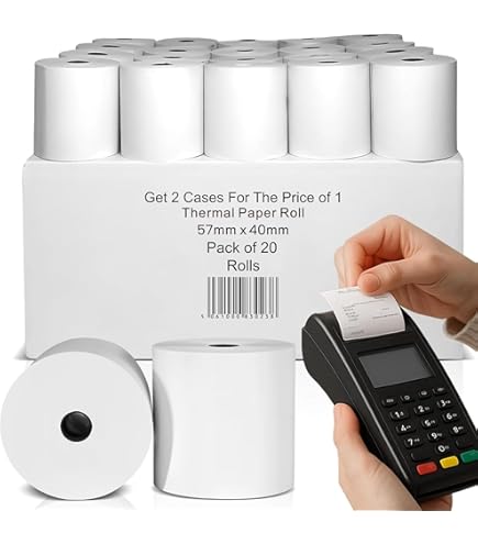 57x38 ( 57 X 38 ) Thermal Credit Card Rolls - Box Of 20 - Chip And Pin - PDQ | UK