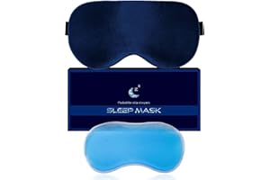 AOSUN Antifaz para Dormir, Antifaz Gel Frio Brinda Una Experiencia Diferente, Alivia La Fatiga Ocular Y Te Proporciona Vitalidad (Azul)