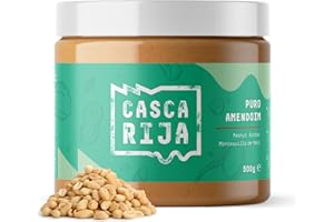 CASCA RIJA: Crema de Cacahuete 500g | 99,8% Cacahuetes Tostados + 0,01% Canela Molida + 0,01% Jengibre em Polvo | 100% Natural y Cremosa Sin Trozos de Cacahuete, Vegan