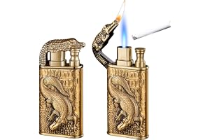 2 stycken tändare stormtändare jetflamme, dubbel jetflamme tändare, stormtändare gas påfyllningsbar, för män och kvinnor (säljs utan butangas